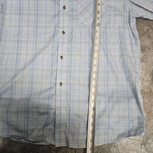 Travis Mathew Shirt Mens  Blue Plaid Button Up Casual Preppy Size Large - Picture 3 of 8